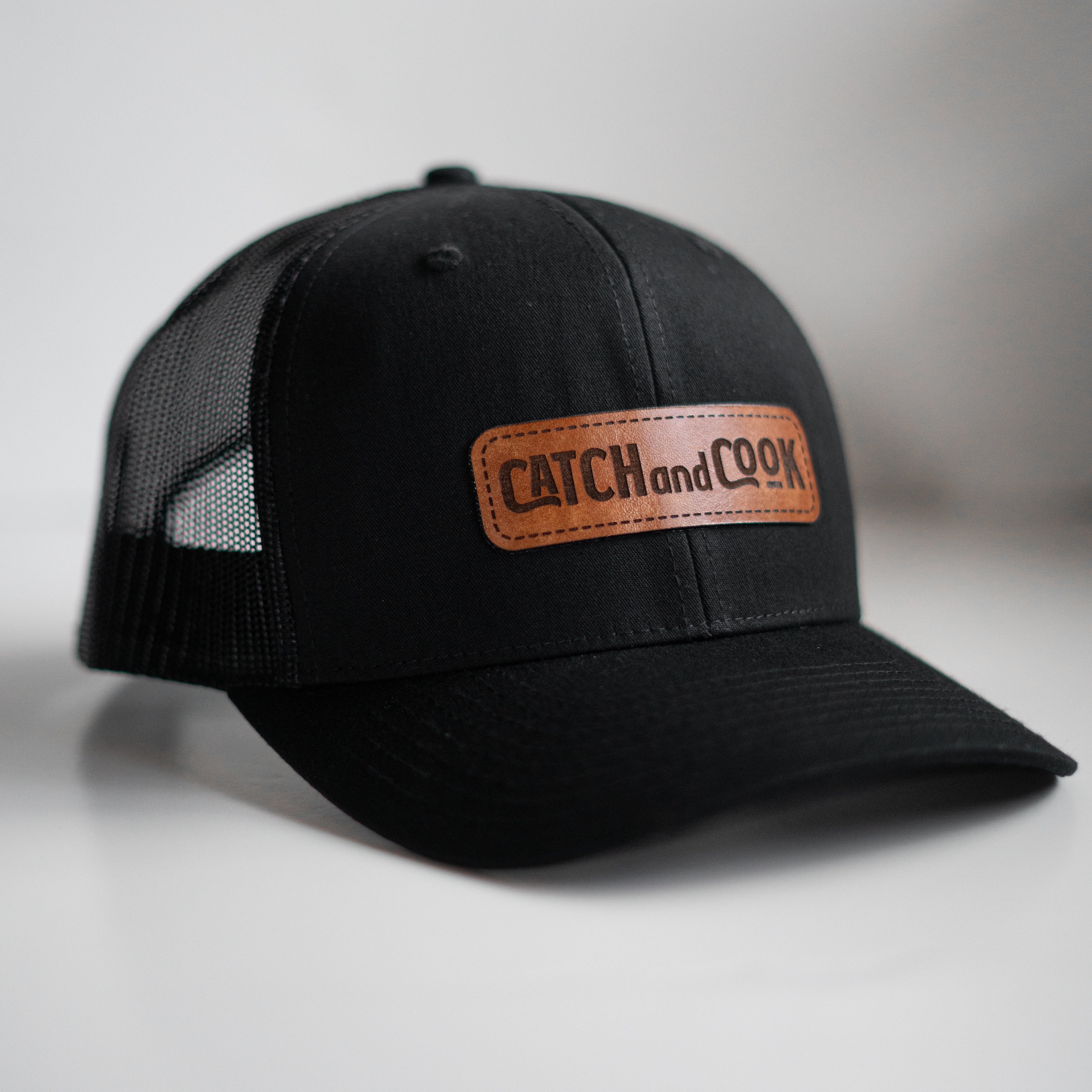 Black Hat - Wide Leather Patch